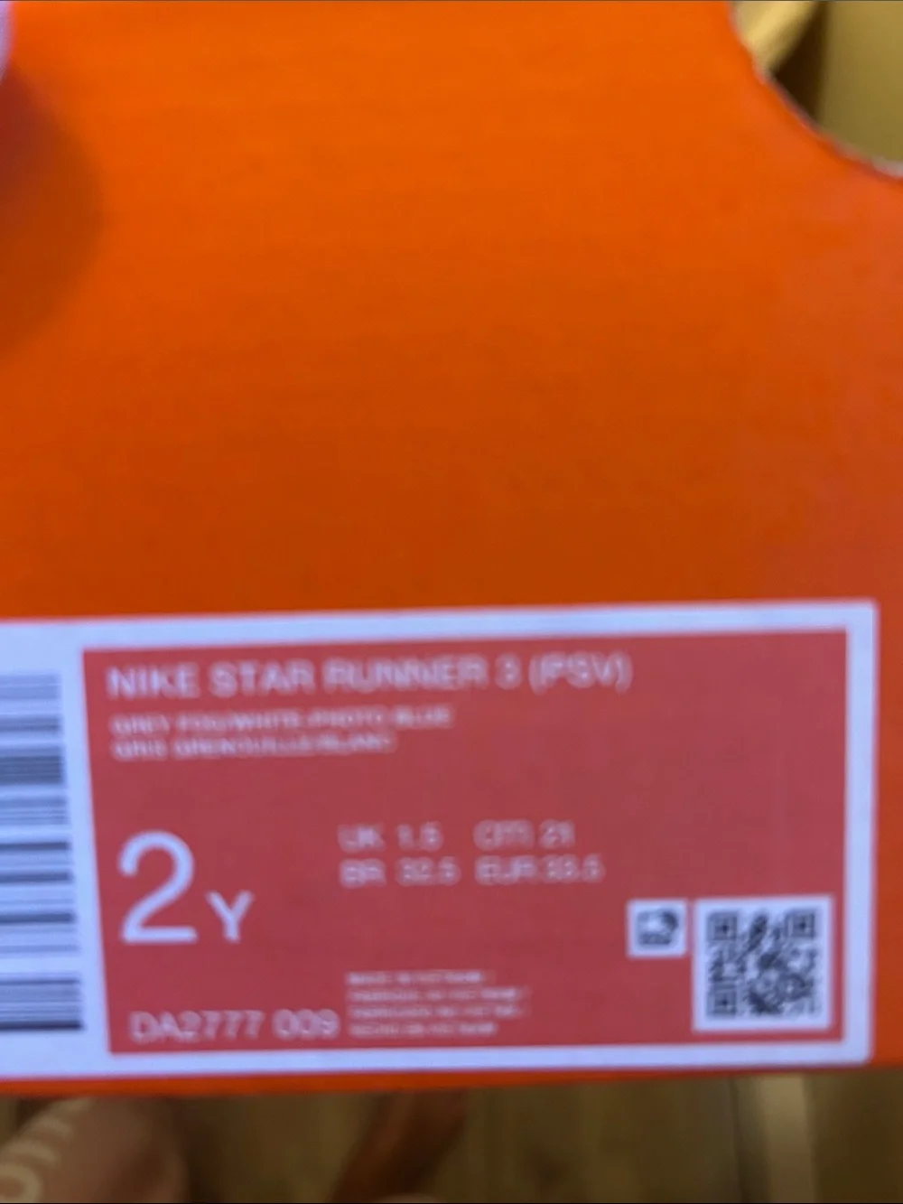 Nike Runner 2Y Kids Blue Sneakers with Yellow Swoosh